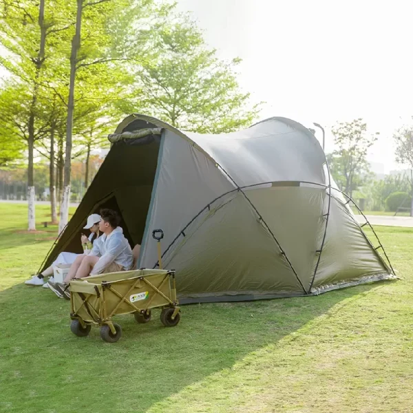 green pop up tent